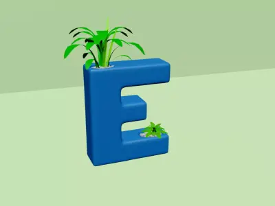 Vase E - Alphabet Vases Collection Letters - STL Printable 3D print model