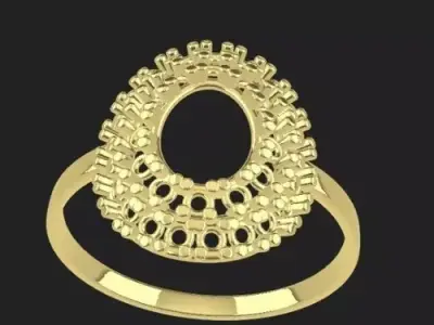 gold diamonds ring Free 3D print model