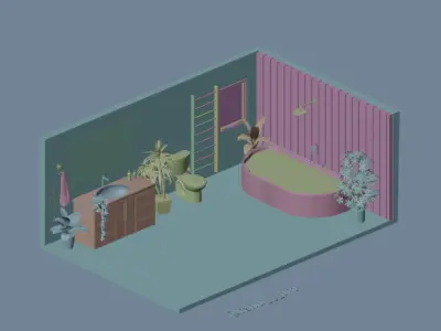 Bathroom Interior 3D model 2