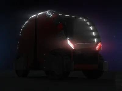 Sci fi Pillbug self-driving car 3D model