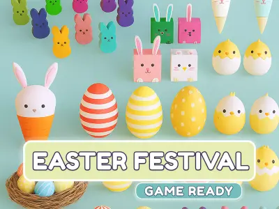 Easter Festival Symbol Pack 01 3D Model Collection