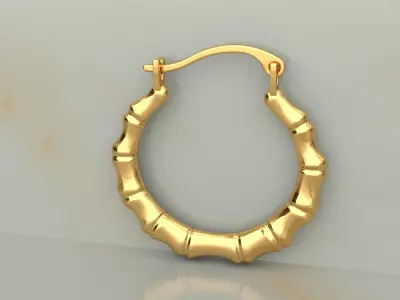 Earrings in lock  02 3D print model