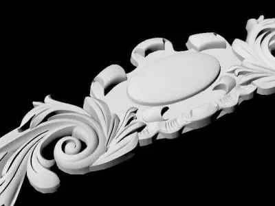 Central decor ornament for furniture 3D model 9