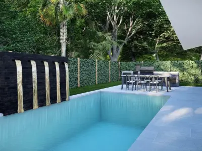 3D Exterior Scene 3D model design garden and landscape Free 3D model purchase