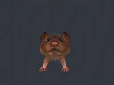 Animated mouse Low-poly 3D model