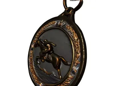 Equestrian Horse Jumping Sports Medal Low-poly 3D model