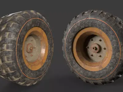 Truck Wheel Low-poly 3D model Low-poly