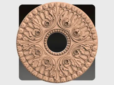 Carved round decor pack for cnc 41 3D model