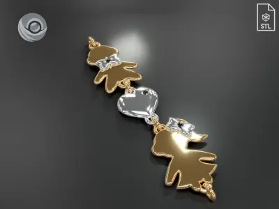 Bracelet pendant Boys Loves Girls model for jewelry casting 3D print model