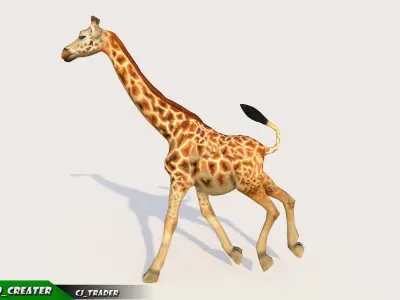 LowPoly Giraffe Animated 3d model Low-poly 3D model