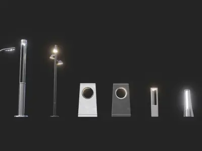 Modern Street Objects Asset Pack 3D model