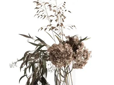 Dry bouquet and book 3D model