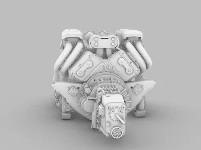 bugatti chiron w16 engine 3dprint  3D print model