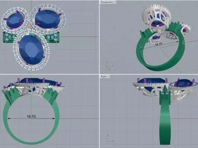 woman ring 3D print model 18