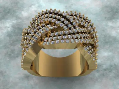 Knit Diamond Luxury Ring  3D print model
