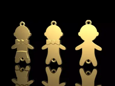family pendant bracelet charm boy model 882 3D print model