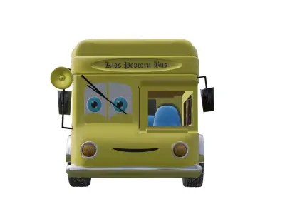 cartoon bus Low-poly 3D model