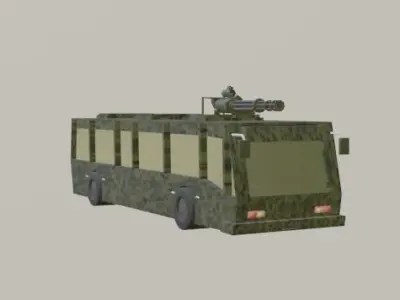 Pack of 5 Busses Free low-poly 3D model