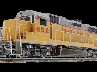 GP-38 Train Union-Pasific Low-poly 3D model