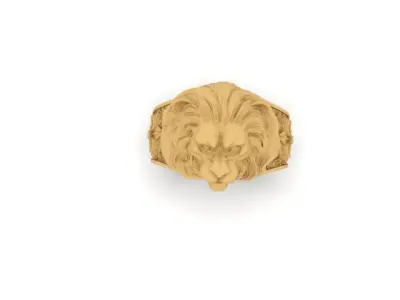 majestic lion ring - a symbol of strength and royalty 3D print model