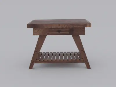 Dark Wooden Console Table Low-poly 3D model