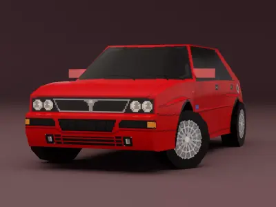 Lancia Delta Integrale PS1 Style Low-poly 3D model