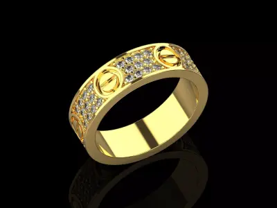 Love Diamonds Ring 17 Size N156 3D print model
