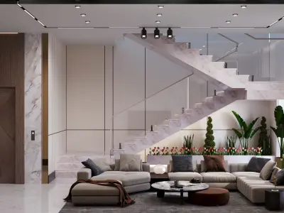 hall  living room 3D model