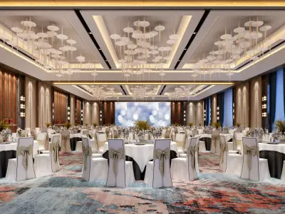 banquet hall Low-poly 3D model