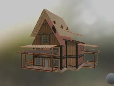 4K Quality AAA NEXT GEN game-ready models of town houses Low-poly 3D model