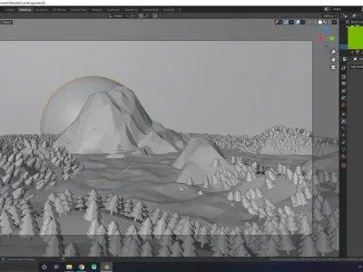 Landscape mountain in forest Free low-poly 3D model