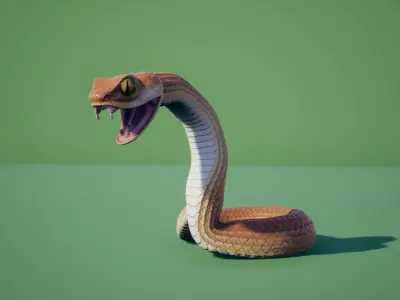 Snake stylized Low-poly 3D model