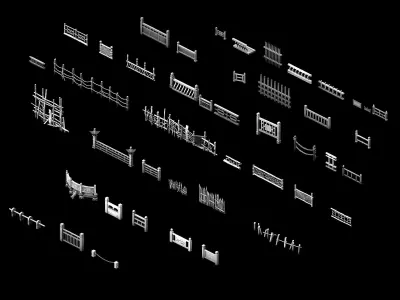 Game Building Decoration - Fence 01 3D model