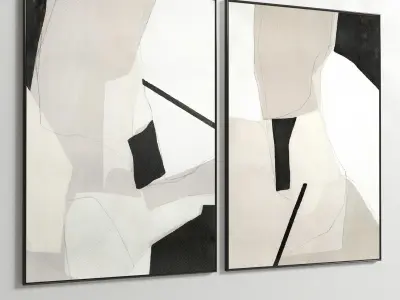 Plaster Two Photo Frame 72 Low-poly 3D model