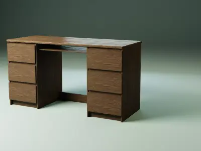 Dark Brown Desk 3D model