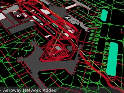 Tokyo Narita NRT Airport Roads Buildings and Public Transport 3D model