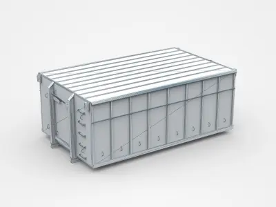 Closed Light Blue Industrial Container 3D model