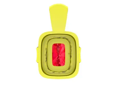 Luxury Rectangular Ruby Pendant for Men  5040 3D print model