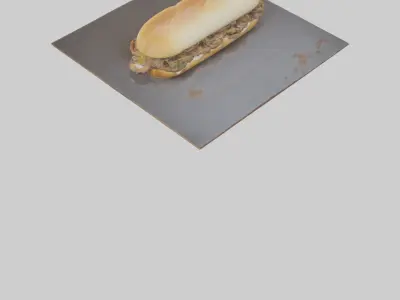 Philly cheesesteak model Low-poly 3D model