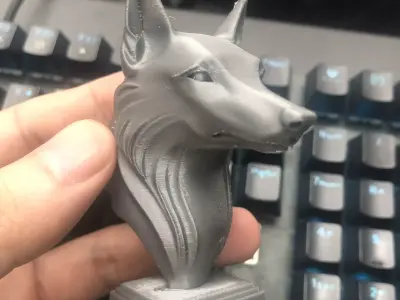 Dog head sculpture 3D print model
