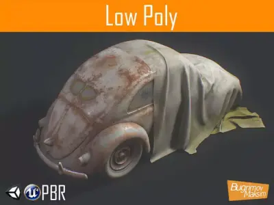 Retro Car 03 Low-poly 3D model