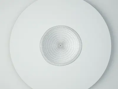 Teak Wood Plate Mirror 3D model