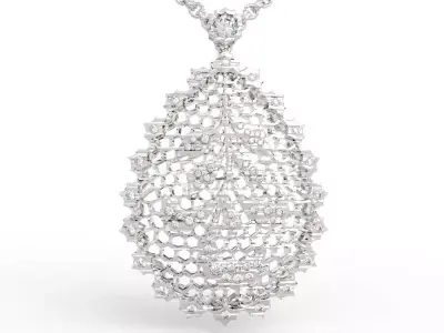 Elegant Vintage Teardrop Necklace 3D print model