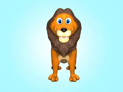 lion Cartoon Character 3D model