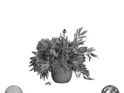 bouquet flowers  3D model