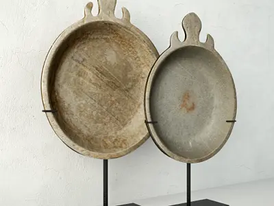 18th-19th Century Indian Stone Trays 3D model