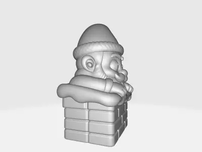 Cute Santa Claus in Chimney Christmas Seasonal Ornament Santa 3D print model