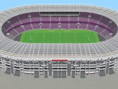 Fictional old stadium 2 - national Rugby arena 3D model