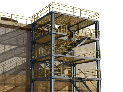 Nuclear Power Plant Cooling Tower Low-poly 3D model