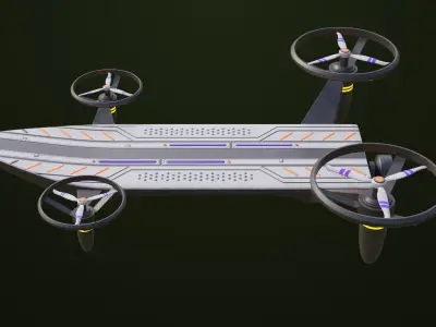 Sci Fi Hoverboard 10 All PBR Unity UE Textures Included Low-poly 3D model